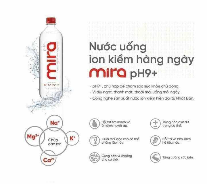 4 chai nước Ion kiềm Mira mỗi ngày 4 chai nước Ion kiềm Mira mỗi ngày